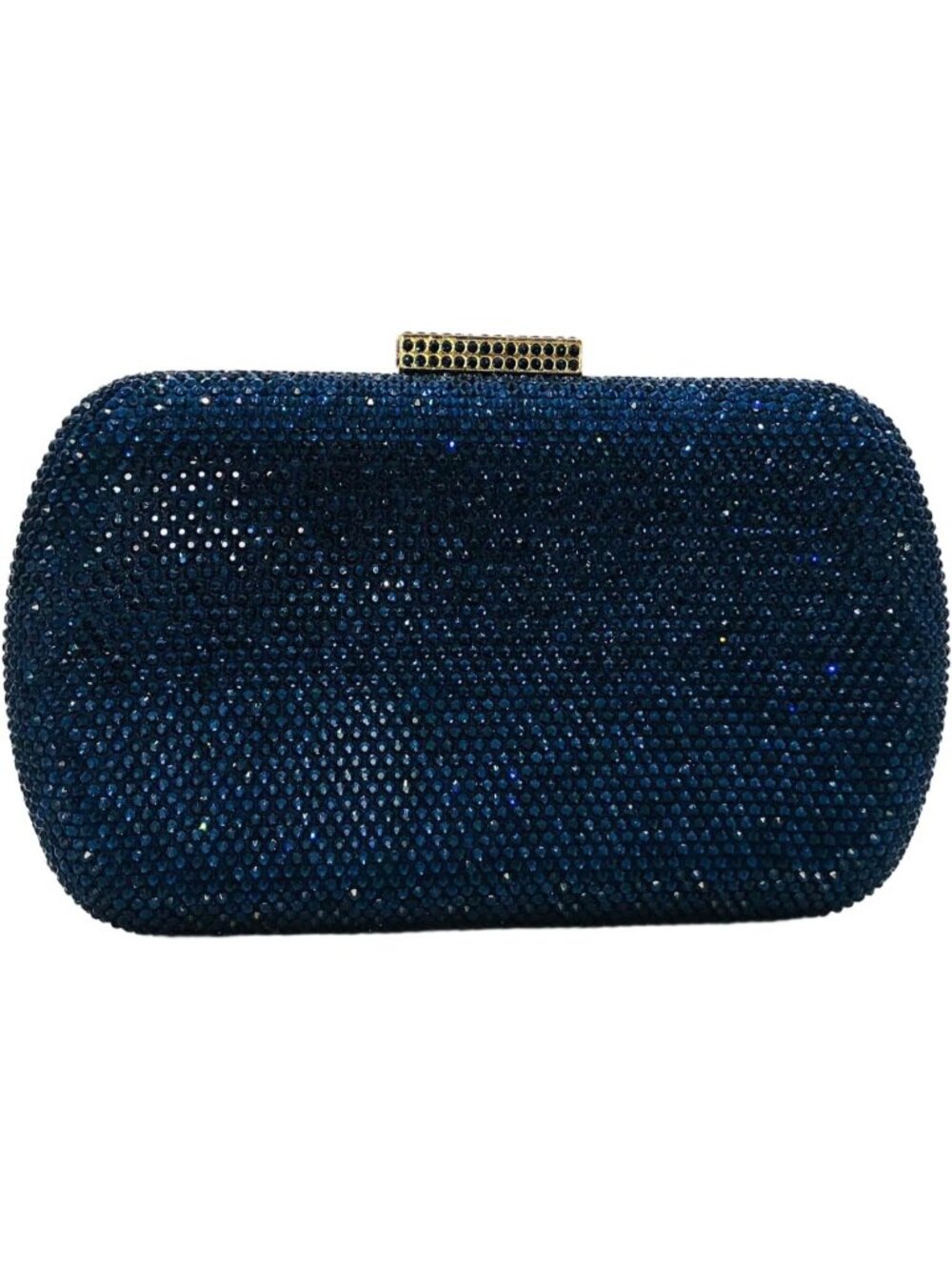 Women Navy Blue Mini Rhinestone Clutch Purse Crystal Wedding Formal Evening Bag